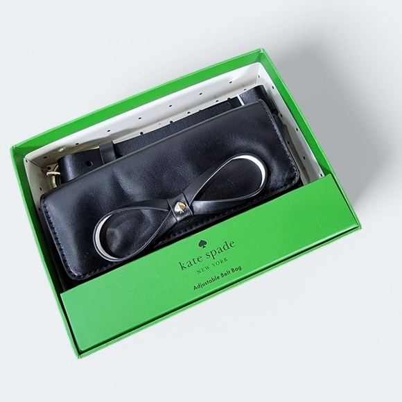 NEW Kate Spade Black Leather Belt Bag with Bow Detail - Picture 2 of 13